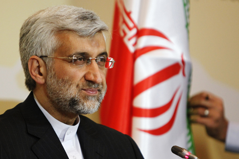 Saeed Jalili, a capo della delegazione iraniana, all'incontro del Sestesso ad Almaty in Kazakhstan (Foto: Reuters) 