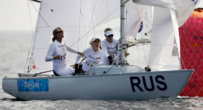 La velista russa Ekaterina Skudina in azione (Foto: Ap)