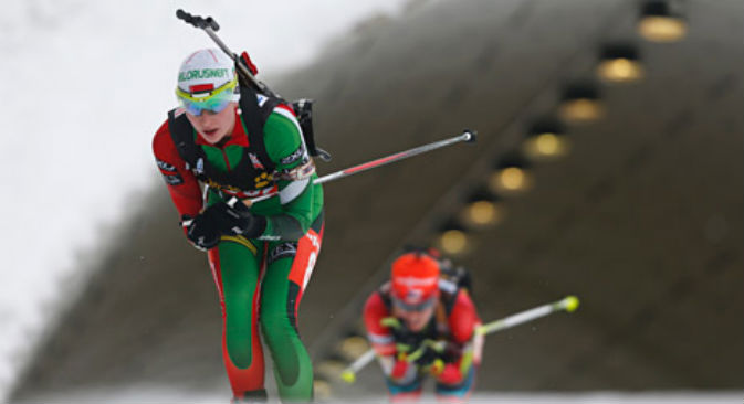 La campionessa di Biathlon Darja Domratschawa (Fonte: Ap)