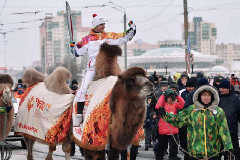 Il viaggio della torcia olimpica che precede l'inizio dei Giochi di Sochi (Foto: Ria Novosti)