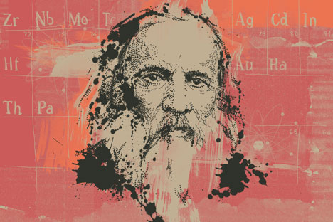 Dmitrij Mendeleev. Disegno di Natalia Mikhaylenko