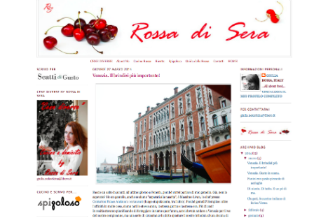 La home page del blog (Foto: www.rossa-di-sera.com)