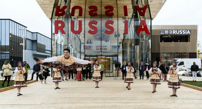 L'inaugurazione del padiglione russo (Foto: Evgeny Utkin)