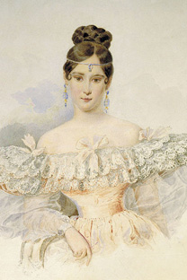 ナターリア・プーシキナ、アレクサンドル・ブリロフ画、1831年。