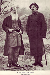 レフ・トルストイとマクシム・ゴーリキー、1900年。