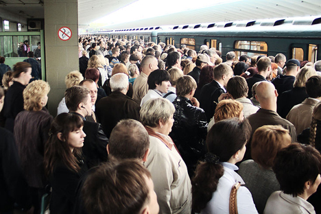 最も混雑した駅という不名誉が与えられるのは、タガーンスコ＝クラスノプレースネンスカヤ線の終点となるヴィヒノ駅　写真提供：wikipedia.org / Kalan