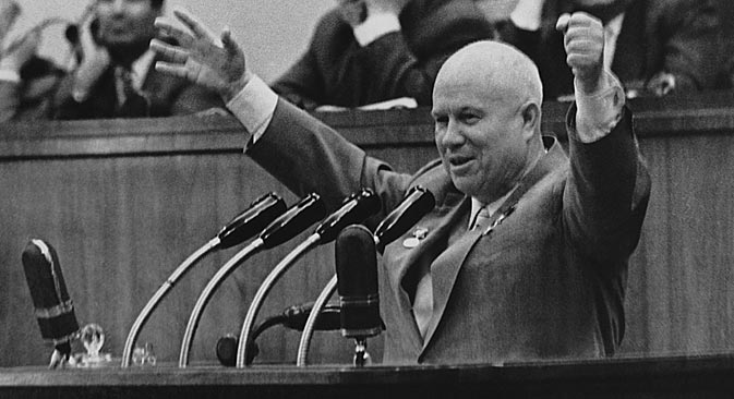 Khrushchev had a characteristic speaking style, and he was not afraid to be colorful. Source: ITAR-TASS
