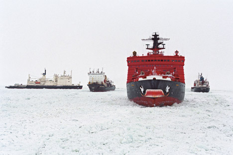 ロシアの北極海沿岸付近に、サベッタ港が建設されている=タス通信撮影