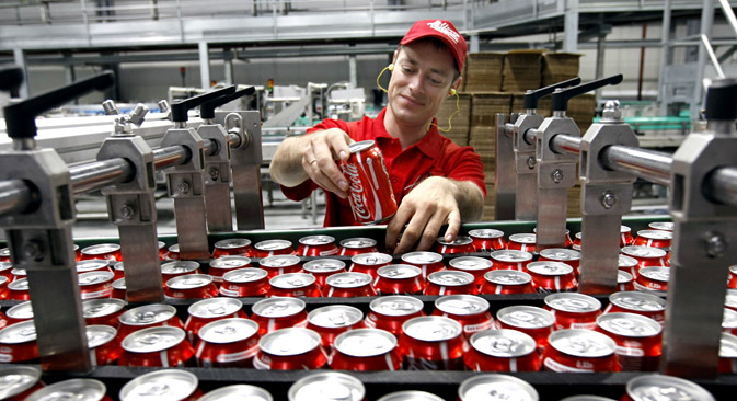 Coca-Cola Hellenic工場、ロストフ州＝ヴァレリイ・マティーツィン撮影／タス通信