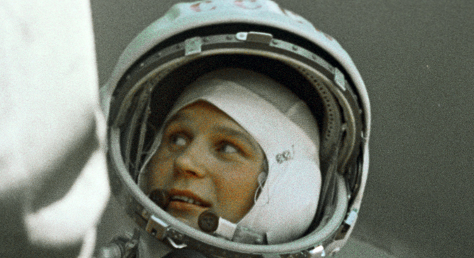 우주 비행을 앞둔 발렌티나 테레시코바. 1963년. (사진제공=리아 노보스티)