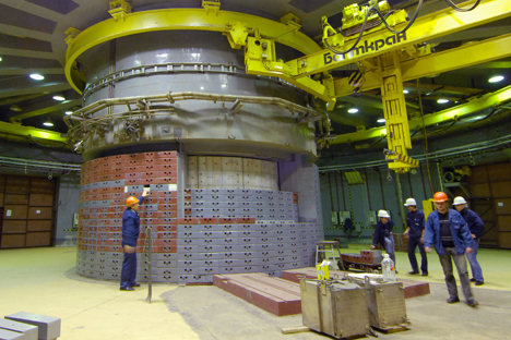 상트페테르부르크 핵물리연구소에 설치중인 연구용 원자로. (사진제공=타스)