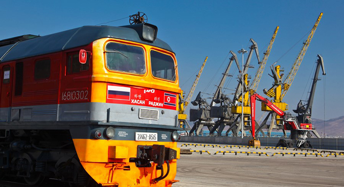 러시아산 석탄이 이 기차에 실려 북한의 나진항에 도착했다. (사진제공=올레그 키리야노프/로시스카야 가제타)