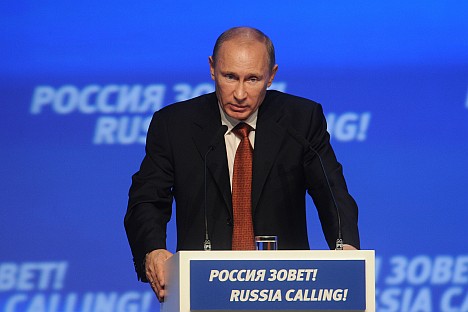 Владимир Путин говори на Форуму „Русија позива бизнис“. Извор: ИТАР-ТАСС.