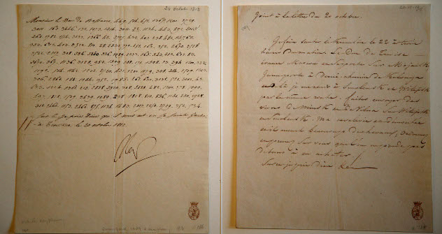 „Дићи ћу Кремљ у ваздух 22. октобра у три сата ујутро“, каже Наполеон у шифрованом писму, на коме стоји датум 20. октобар 1812. Извор: AP.