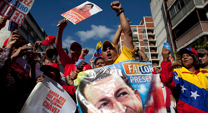 Демонстрацијe подршке председнику Чавесу у Каракасу. Извор: AP.