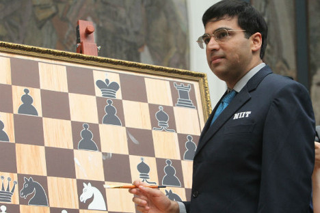 Победник турнира у Лондону укрстиће копља са тренутним светским прваком у шаху, Индијцем Вишванатаном Анандом (на слици). Виктор Васенин / Росијска газета.