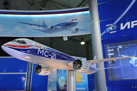Макета МС-21 на авио-космичкој изложби МАКС-2009. Извор: Григориј Сисојев / РИА „Новости“.