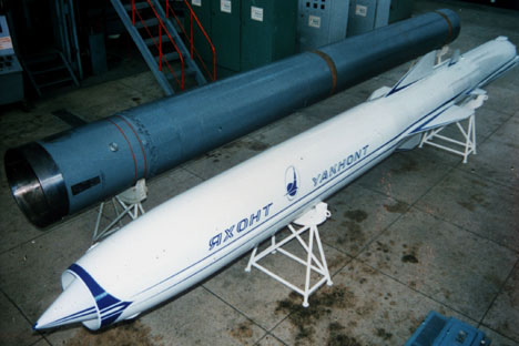 Макета ракете „Јахонт“ у природној величини. Извор: ИТАР-ТАСС.