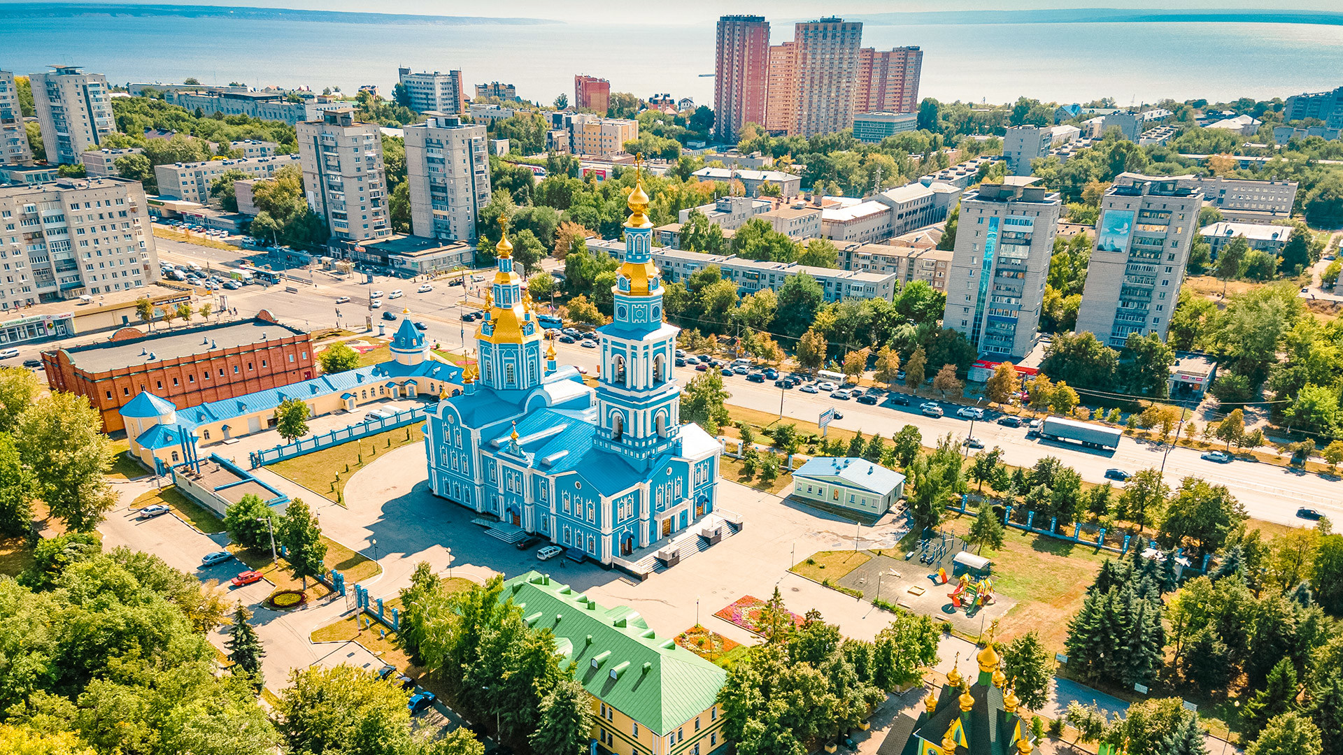 Вид с воздуха на центр Ульяновска
