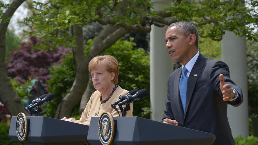 Меркель провела переговоры с Обамой в Вашингтоне впервые после скандала с прослушкой её телефона АНБ