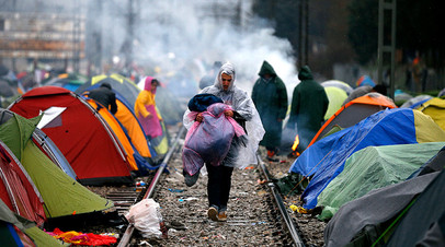 Лагерь мигрантов в Греции
