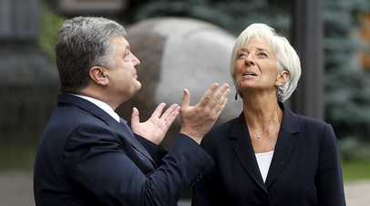 Президент Украины Пётр Порошенко и директор-распорядитель Международного валютного фонда Кристин Лагард