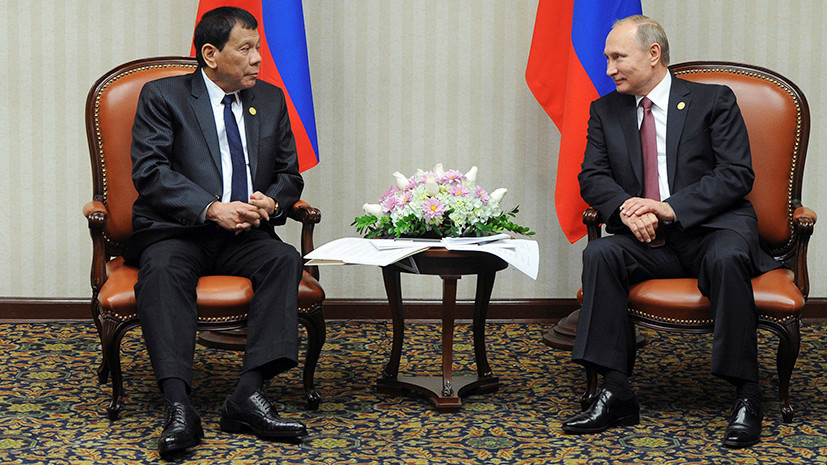 Направление на Москву: что президент Филиппин Дутерте планирует обсуждать с Путиным 