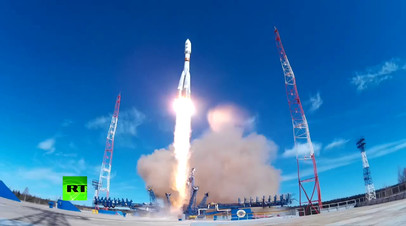 Старт ракеты-носителя «Союз-2.1б» с космодрома Плесецк