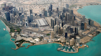 Вид на Доху с высоты птичьего полёта