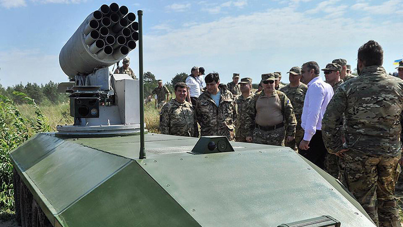 «Фантомные» силы: на Украине представили беспилотный транспорт с «мощным ракетным оружием»