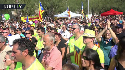 В Университете Барселоны прошла акция в поддержку референдума о независимости Каталонии