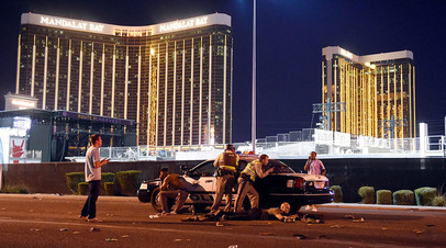 Полиция на месте происшествия в Лас-Вегасе