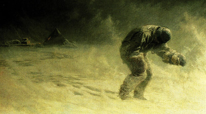 Гибель одного из участников экспедиции Скотта. Картина Джона Доллмана
