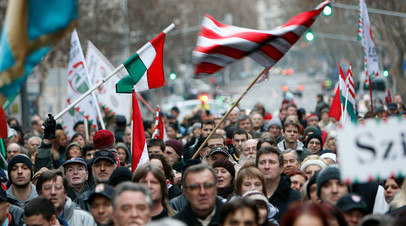 Марш венгерских националистов в Будапеште