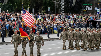 Военные США на параде в Киеве в честь Дня независимости Украины