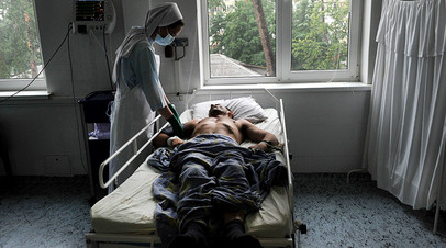 Смертельно больной пациент в клинике СПИДа в Киеве