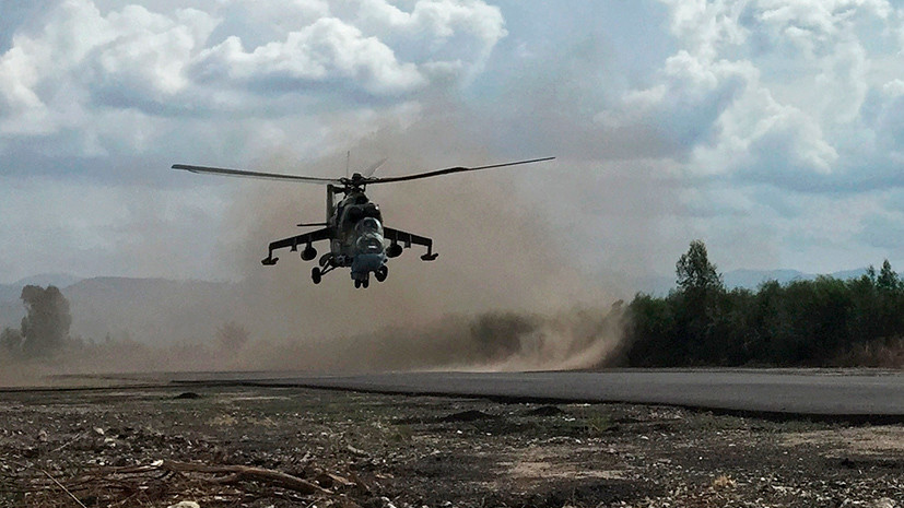 «Огневого воздействия не было»: в Минобороны назвали причину крушения вертолёта Ми-24 в Сирии