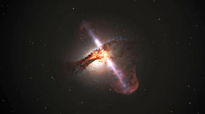 Сверхмассивная чёрная дыра в объективе телескопа Hubble 
