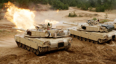 Танк M1 Abrams во время военных учений НАТО Saber Strike в Адажи (Латвия)