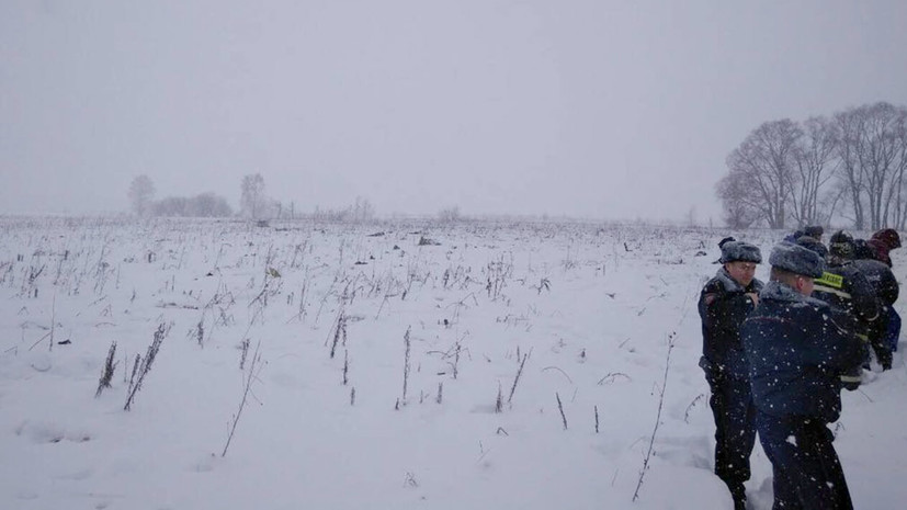 Опубликовано видео с места крушения Ан-148 в Подмосковье