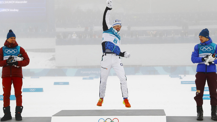 Большунов и Ларьков завоевали серебро и бронзу в лыжной гонке на 50 км на Играх в Пхёнчхане