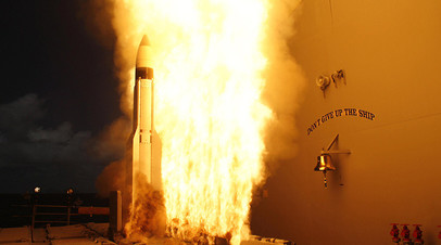 Запуск противоракеты SM-3 Block IIA с Тихоокеанского ракетного полигона на острове Кауаи 