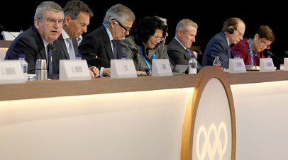 Президент Международного олимпийского комитета Томас Бах принял участие в 132-й сессии МОК в Пхёнчхане, 6 февраля 2018 года