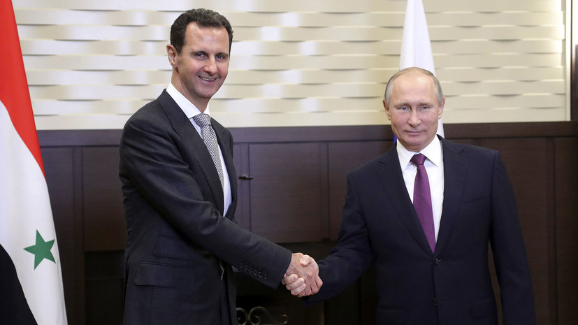 Асад поздравил Путина с победой на выборах президента России