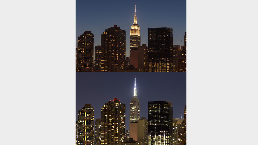 В США в «Час Земли» погасли огни на небоскрёбе Эмпайр-стейт-билдинг   