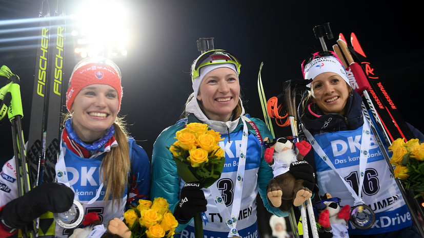 Белорусская биатлонистка Домрачева выиграла масс-старт на этапе КМ в Тюмени