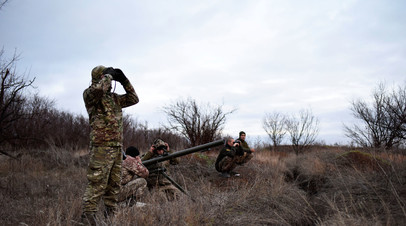 Позиции бойцов 46-го отдельного батальона спецназначения «Донбасс — Украина» ВСУ под Новолуганским (январь 2018 года)