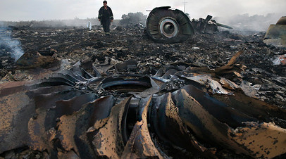 Место падения малайзийского Boeing MH17
