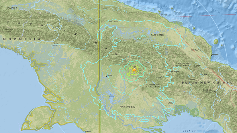 У берегов Папуа — Новой Гвинеи произошло землетрясение магнитудой 6,3