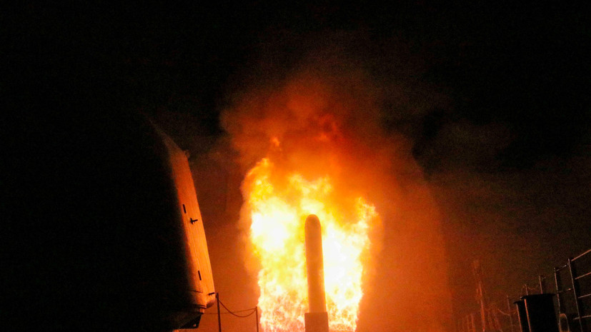 Минобороны США опубликовало видео запуска ракеты ​«Томагавк» с подлодки во время удара по Сирии